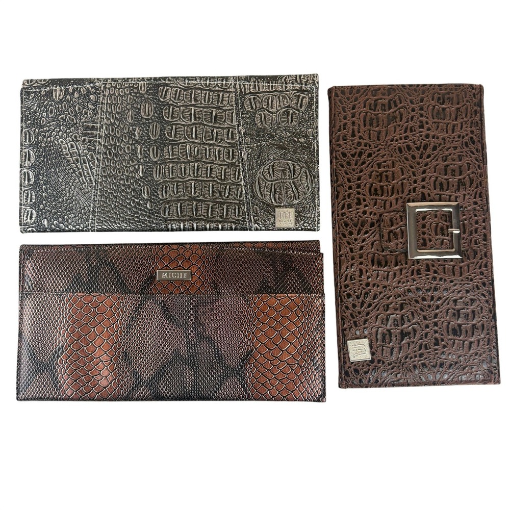 MICHE Bundle Lot 3 Purse Shells Embossed Snake Croc Faux Leather Vegan Classic